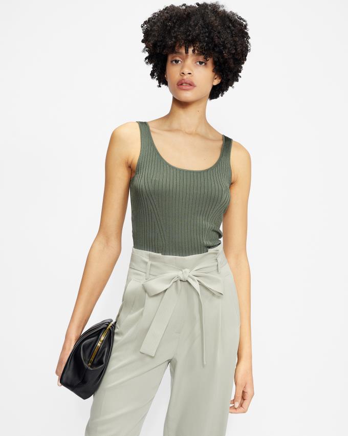 Hauts Ted Baker Knit Co-ord Vert Olive Femme | ONI-32406987